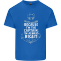 Sailing Captain Narrow Boat Barge Sailor Kids T-Shirt Childrens Royal Blue