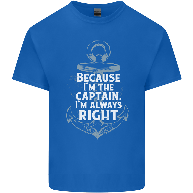 Sailing Captain Narrow Boat Barge Sailor Kids T-Shirt Childrens Royal Blue