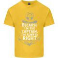 Sailing Captain Narrow Boat Barge Sailor Kids T-Shirt Childrens Yellow