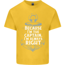 Sailing Captain Narrow Boat Barge Sailor Kids T-Shirt Childrens Yellow