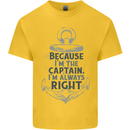Sailing Captain Narrow Boat Barge Sailor Kids T-Shirt Childrens Yellow