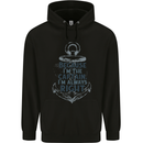 Sailing Captain Narrow Boat Barge Sailor Mens 80% Cotton Hoodie Black