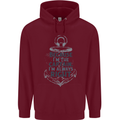 Sailing Captain Narrow Boat Barge Sailor Mens 80% Cotton Hoodie Maroon