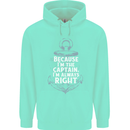 Sailing Captain Narrow Boat Barge Sailor Mens 80% Cotton Hoodie Peppermint