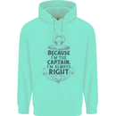 Sailing Captain Narrow Boat Barge Sailor Mens 80% Cotton Hoodie Peppermint