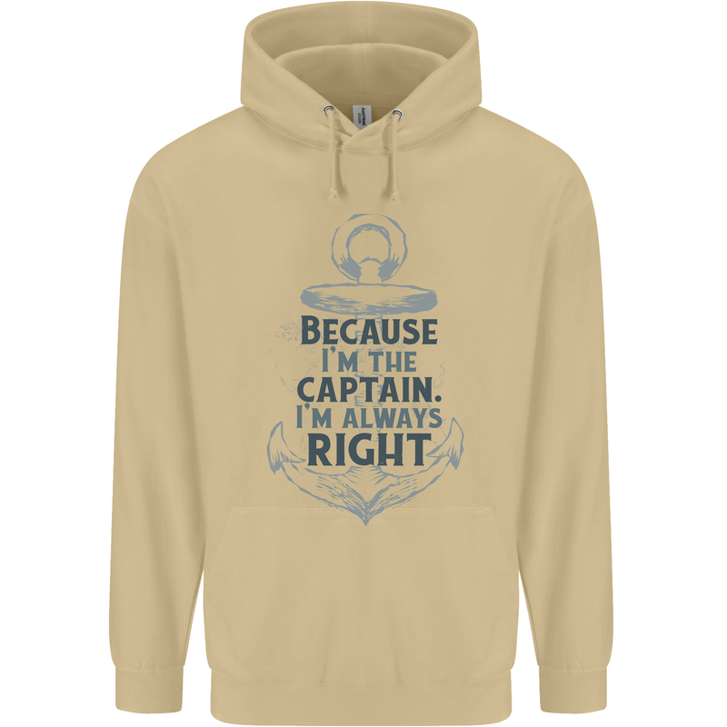 Sailing Captain Narrow Boat Barge Sailor Mens 80% Cotton Hoodie Sand
