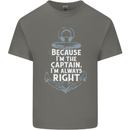 Sailing Captain Narrow Boat Barge Sailor Mens Cotton T-Shirt Tee Top Charcoal