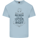 Sailing Captain Narrow Boat Barge Sailor Mens Cotton T-Shirt Tee Top Light Blue