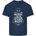 Sailing Captain Narrow Boat Barge Sailor Mens Cotton T-Shirt Tee Top Navy Blue