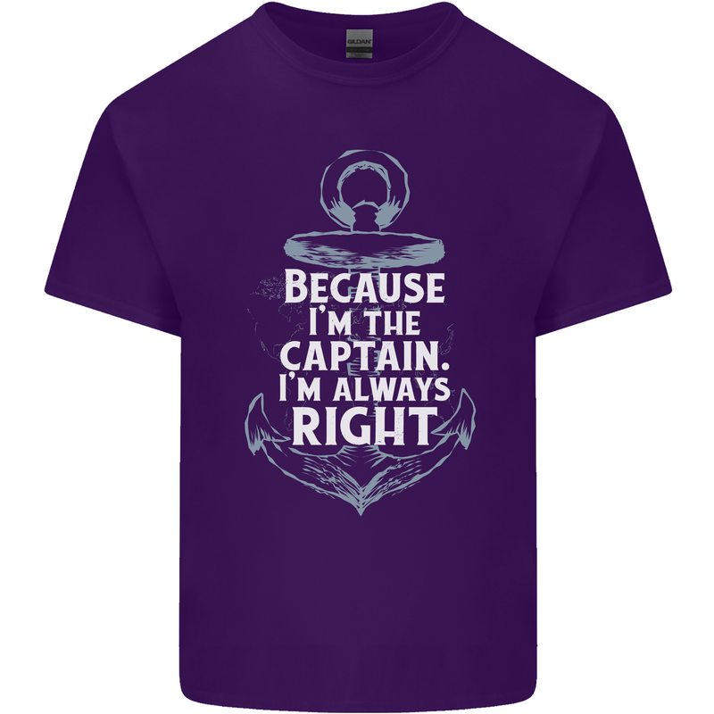 Sailing Captain Narrow Boat Barge Sailor Mens Cotton T-Shirt Tee Top Purple