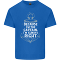 Sailing Captain Narrow Boat Barge Sailor Mens Cotton T-Shirt Tee Top Royal Blue