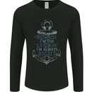 Sailing Captain Narrow Boat Barge Sailor Mens Long Sleeve T-Shirt Black