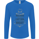 Sailing Captain Narrow Boat Barge Sailor Mens Long Sleeve T-Shirt Royal Blue