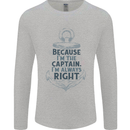 Sailing Captain Narrow Boat Barge Sailor Mens Long Sleeve T-Shirt Sports Grey