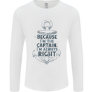 Sailing Captain Narrow Boat Barge Sailor Mens Long Sleeve T-Shirt White