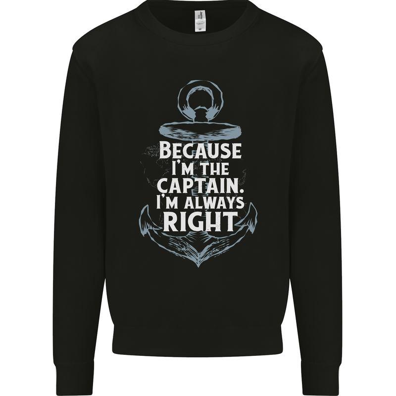 Sailing Captain Narrow Boat Barge Sailor Mens Sweatshirt Jumper Black