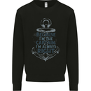 Sailing Captain Narrow Boat Barge Sailor Mens Sweatshirt Jumper Black