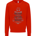 Sailing Captain Narrow Boat Barge Sailor Mens Sweatshirt Jumper Bright Red