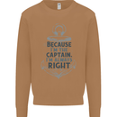 Sailing Captain Narrow Boat Barge Sailor Mens Sweatshirt Jumper Caramel Latte