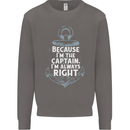 Sailing Captain Narrow Boat Barge Sailor Mens Sweatshirt Jumper Charcoal