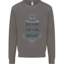 Sailing Captain Narrow Boat Barge Sailor Mens Sweatshirt Jumper Charcoal