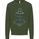 Sailing Captain Narrow Boat Barge Sailor Mens Sweatshirt Jumper Forest Green