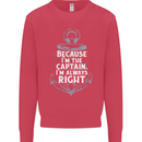 Sailing Captain Narrow Boat Barge Sailor Mens Sweatshirt Jumper Heliconia