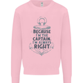 Sailing Captain Narrow Boat Barge Sailor Mens Sweatshirt Jumper Light Pink