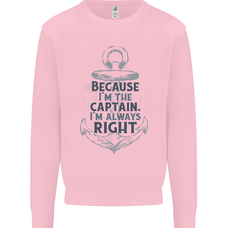 Sailing Captain Narrow Boat Barge Sailor Mens Sweatshirt Jumper Light Pink