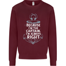 Sailing Captain Narrow Boat Barge Sailor Mens Sweatshirt Jumper Maroon