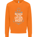 Sailing Captain Narrow Boat Barge Sailor Mens Sweatshirt Jumper Orange