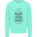 Sailing Captain Narrow Boat Barge Sailor Mens Sweatshirt Jumper Peppermint