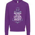 Sailing Captain Narrow Boat Barge Sailor Mens Sweatshirt Jumper Purple