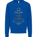 Sailing Captain Narrow Boat Barge Sailor Mens Sweatshirt Jumper Royal Blue