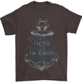 Sailing Captain Narrow Boat Barge Sailor Mens T-Shirt Cotton Gildan Dark Chocolate