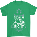Sailing Captain Narrow Boat Barge Sailor Mens T-Shirt Cotton Gildan Irish Green