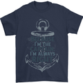 Sailing Captain Narrow Boat Barge Sailor Mens T-Shirt Cotton Gildan Navy Blue