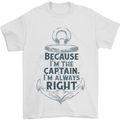 Sailing Captain Narrow Boat Barge Sailor Mens T-Shirt Cotton Gildan White