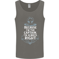 Sailing Captain Narrow Boat Barge Sailor Mens Vest Tank Top Charcoal