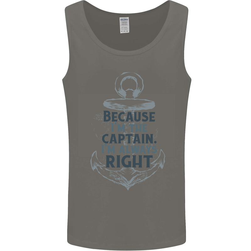 Sailing Captain Narrow Boat Barge Sailor Mens Vest Tank Top Charcoal