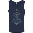 Sailing Captain Narrow Boat Barge Sailor Mens Vest Tank Top Navy Blue