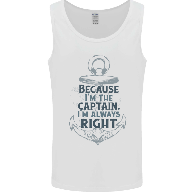 Sailing Captain Narrow Boat Barge Sailor Mens Vest Tank Top White
