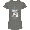 Sailing Captain Narrow Boat Barge Sailor Womens Petite Cut T-Shirt Charcoal