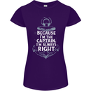 Sailing Captain Narrow Boat Barge Sailor Womens Petite Cut T-Shirt Purple