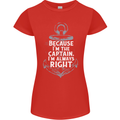 Sailing Captain Narrow Boat Barge Sailor Womens Petite Cut T-Shirt Red