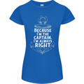 Sailing Captain Narrow Boat Barge Sailor Womens Petite Cut T-Shirt Royal Blue