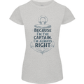 Sailing Captain Narrow Boat Barge Sailor Womens Petite Cut T-Shirt Sports Grey