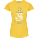 Sailing Captain Narrow Boat Barge Sailor Womens Petite Cut T-Shirt Yellow