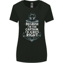 Sailing Captain Narrow Boat Barge Sailor Womens Wider Cut T-Shirt Black