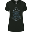 Sailing Captain Narrow Boat Barge Sailor Womens Wider Cut T-Shirt Black